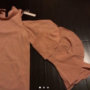 statement cold shoulder top with layered sleeves